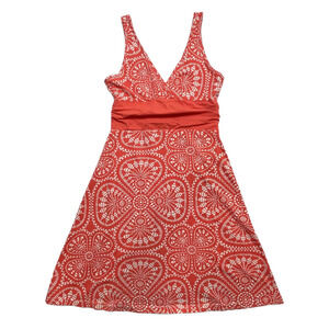 PATAGONIA coral margot floral faux wrap dress women’s size small